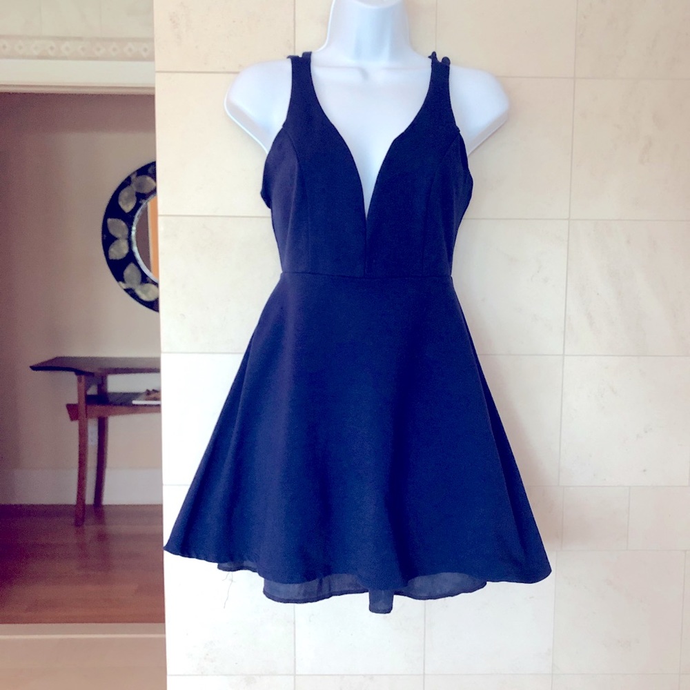 Lulus Strappy Dark Blue Dress size Small